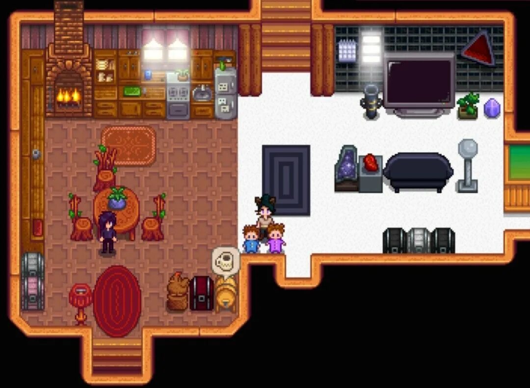 Подвал stardew. Stardew valley интерьер дома. интерьер стардью валлей. stardew valley house design. стардью валли интерьер дома.