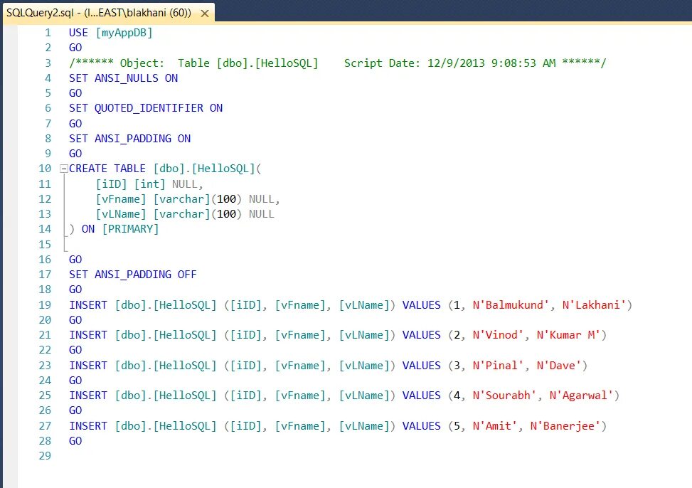 SQL скрипт. Скрипты SQL Server. Создание таблицы SQL Insert. Insert into SQL 2 values.