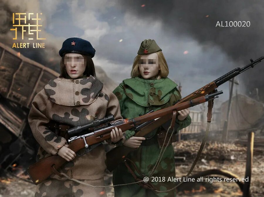 Alert set. 1/6 scale wwii nkvd (al100031) - alert line. alert line фигурка девушка нквд. alertline. маскхалат и пилотка женская.
