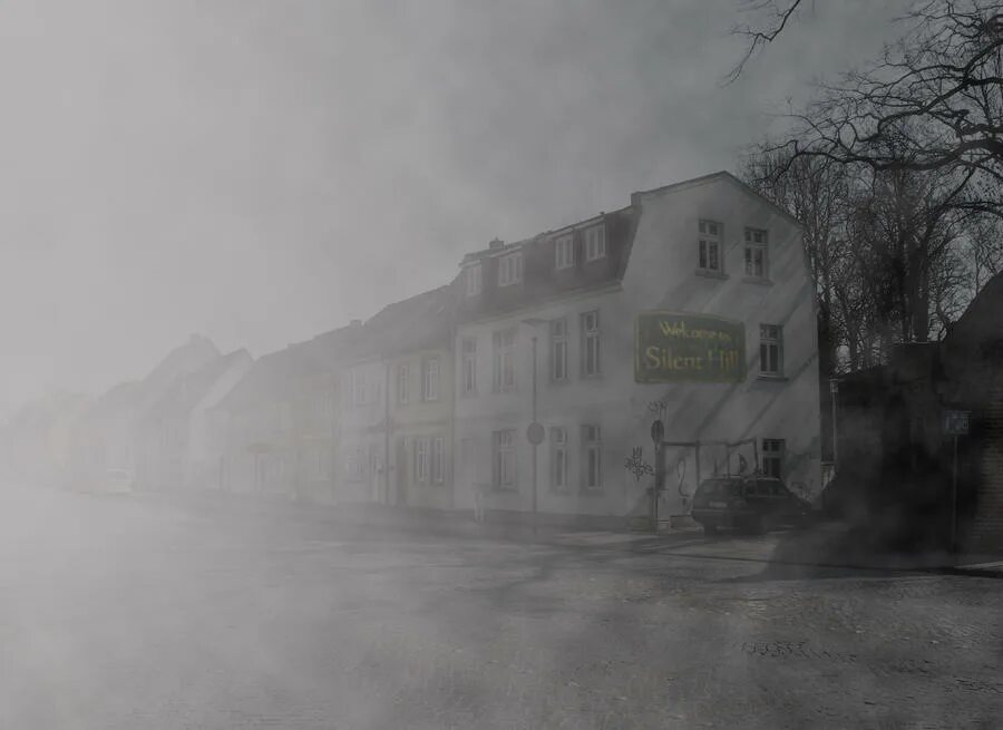 Silent hill town. Silent hill туманный город. Silent hill town. Сайлент хилл город. Заброшенный город сайлент хилл.