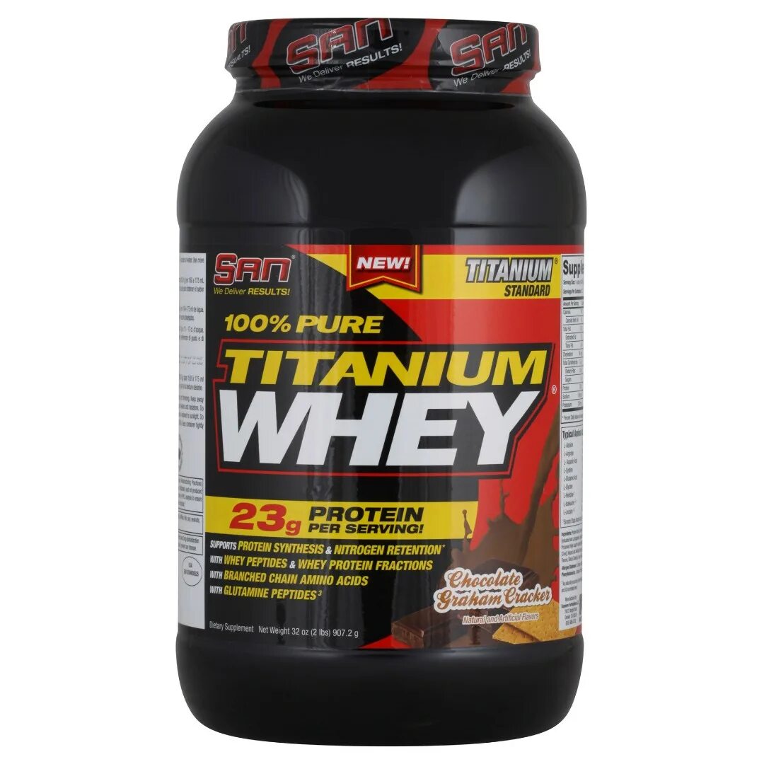 Протеин что это и для чего. Протеин s.a.n. 100% Pure Titanium Whey. San Titanium Whey 908 гр. Titanium Whey протеин. San 100 Pure Titanium Whey 2270 г.