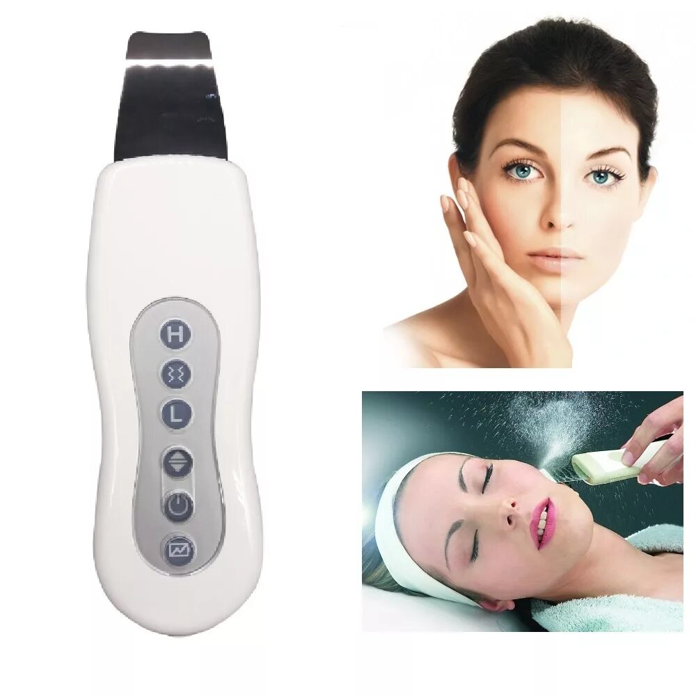 Ultrasonic Skin Scrubber. Ультрасоник клинер для лица. Аппарат для глубокой чистки лица ультразвуком Ultra-Sonic.