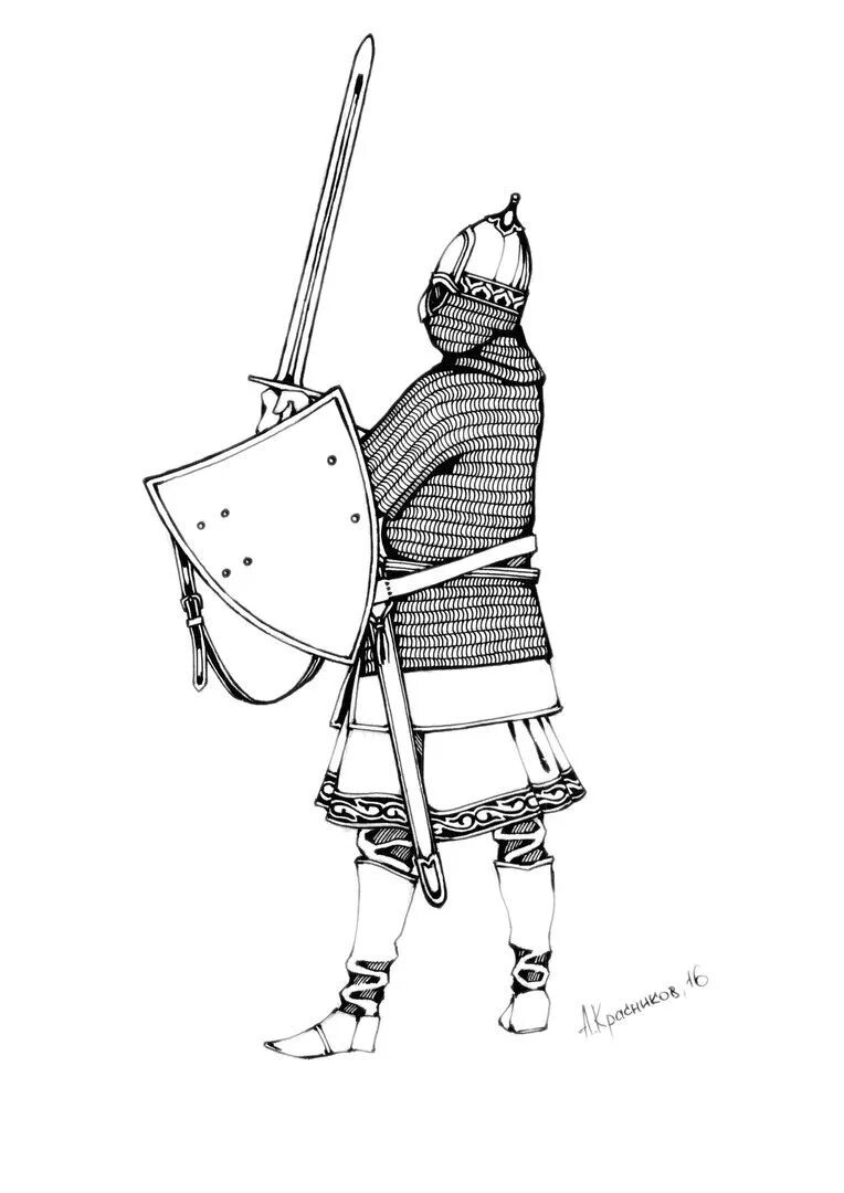 Нарисуй 1 из воинов древнерусского монгольского рыцаря