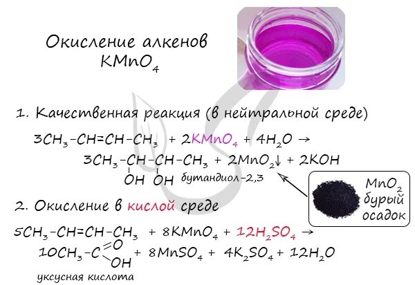 Алкены и перманганат калия