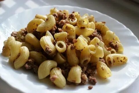 Макароны с фаршем с молоком