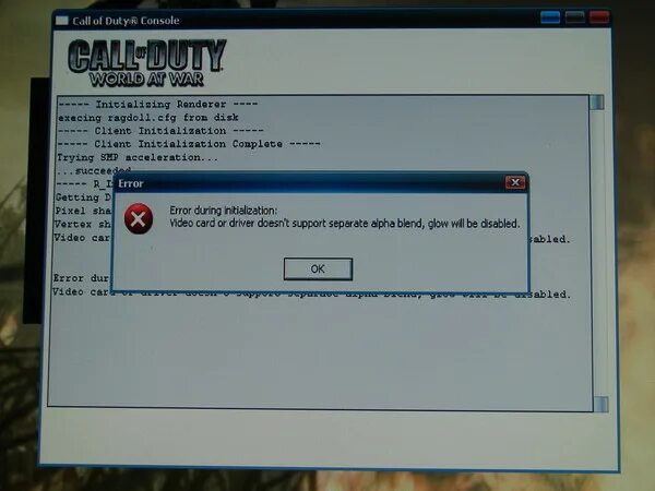 Ошибка при запуске Call of Duty 1. Ошибка дурс. Error occurred during initialization