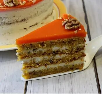 Торт морковный с апельсином и орехами