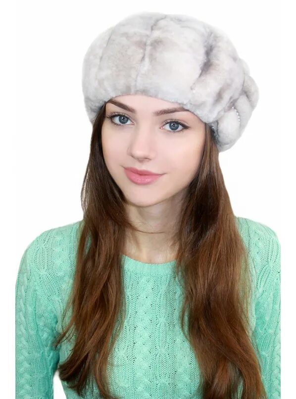 Шапка из овчины женская. Вязаный мех берет. Берет мех. Меховой берет. Берет из меха.