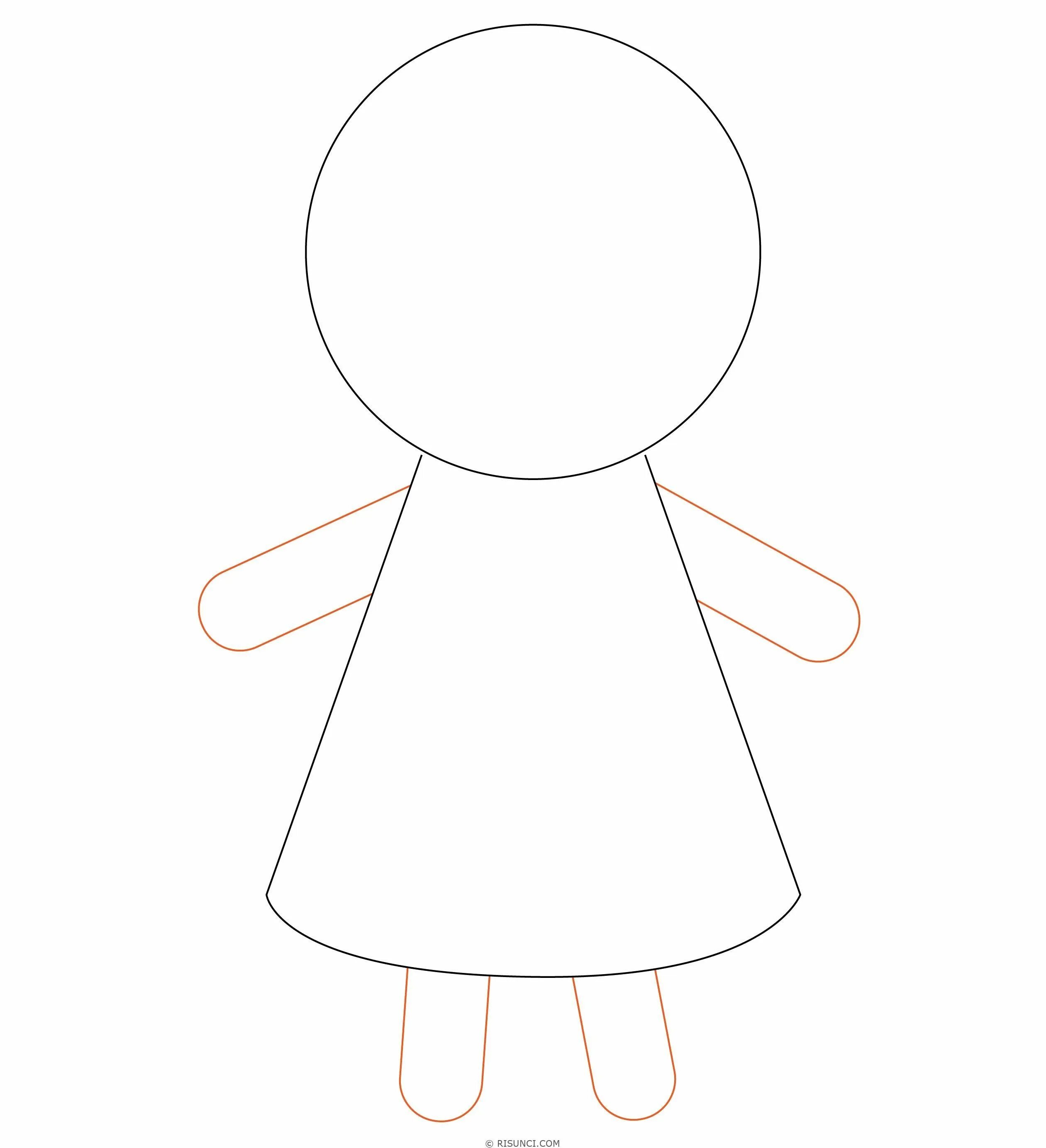 Поэтапное рисование куклы. Рисование в средней группе девочка в платье. Кукла для рисования. Кукла рисунок карандашом. Легкий рисунок куклы