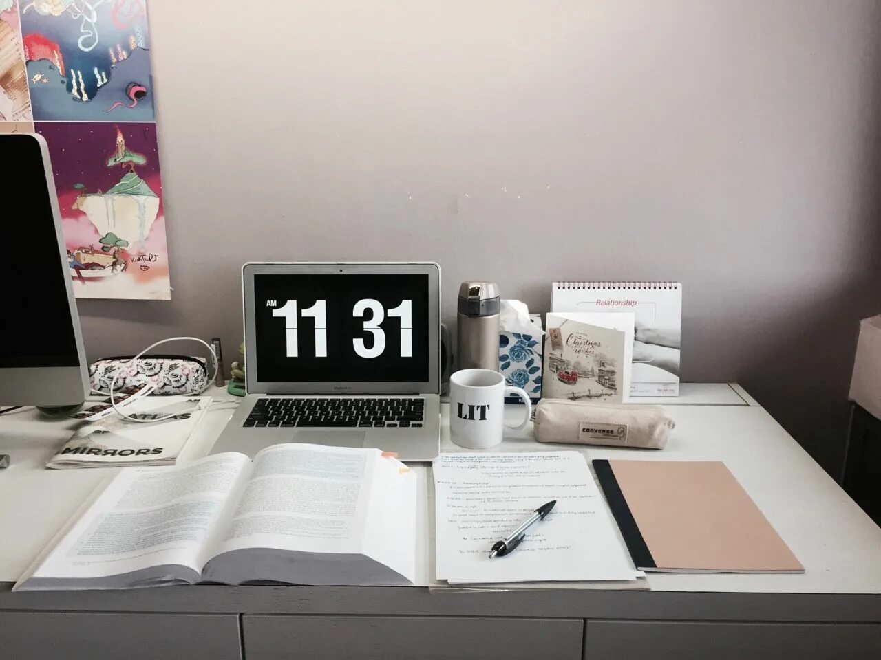 Next to the desk