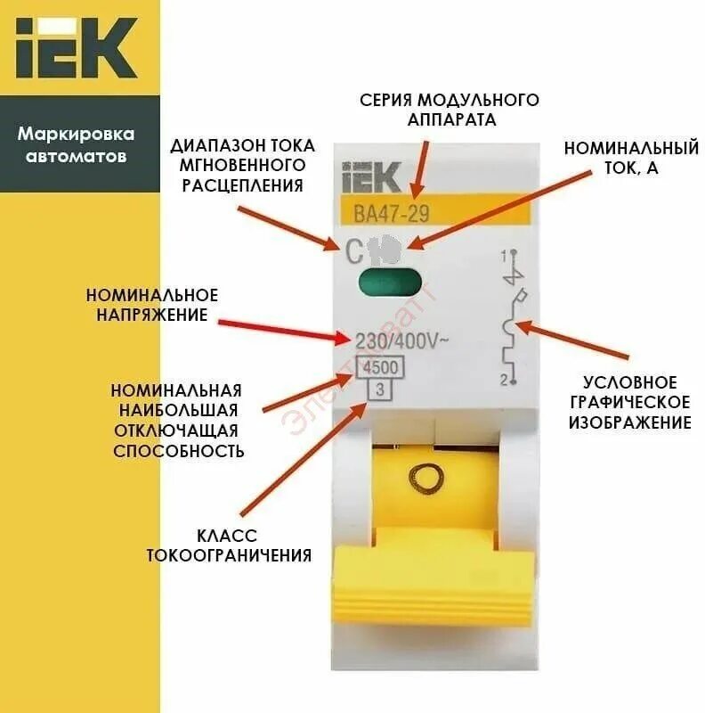 Параметры маркировка автоматических выключателей IEK. Маркировка электрических автоматов обозначения IEK. Расшифровка обозначения автоматического выключателя IEK. Автоматический выключатель 0.4 кв маркировка.