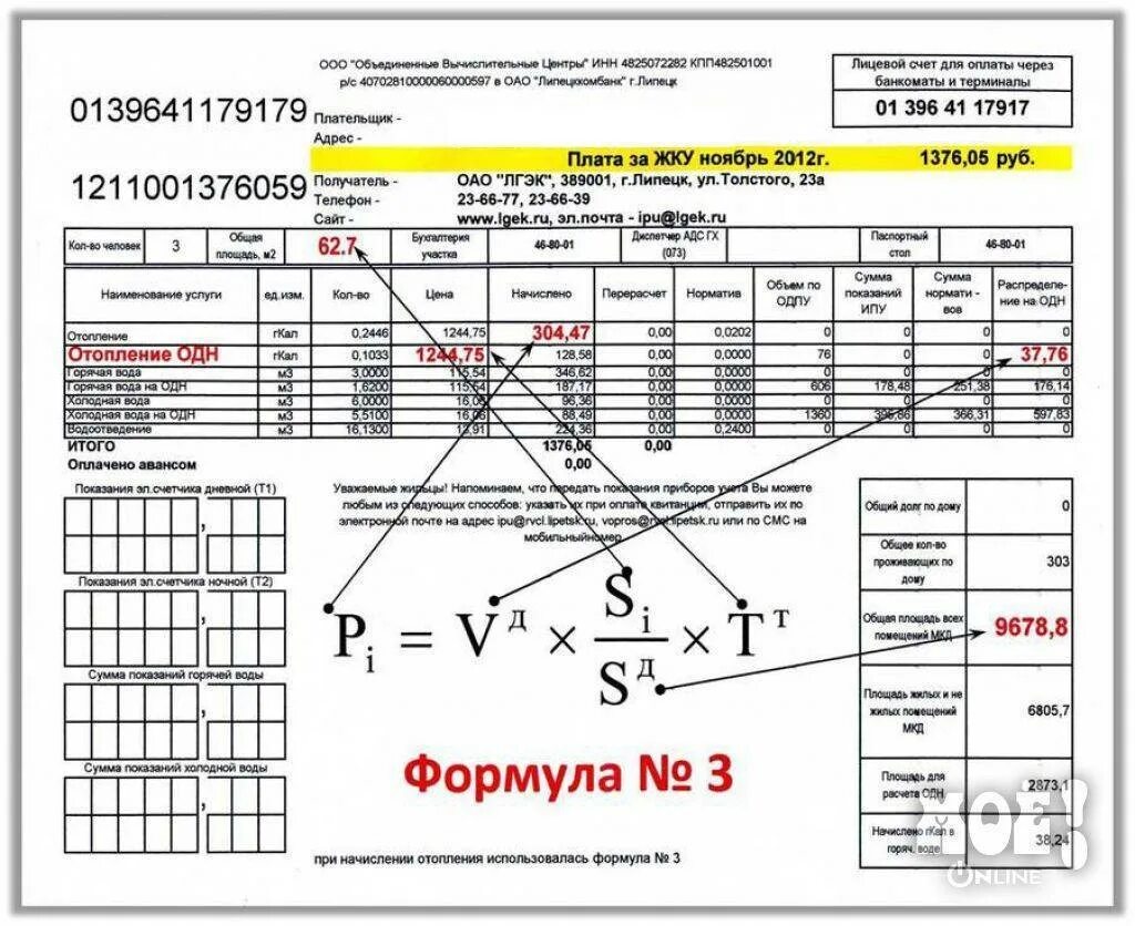 Гкал в квитанции