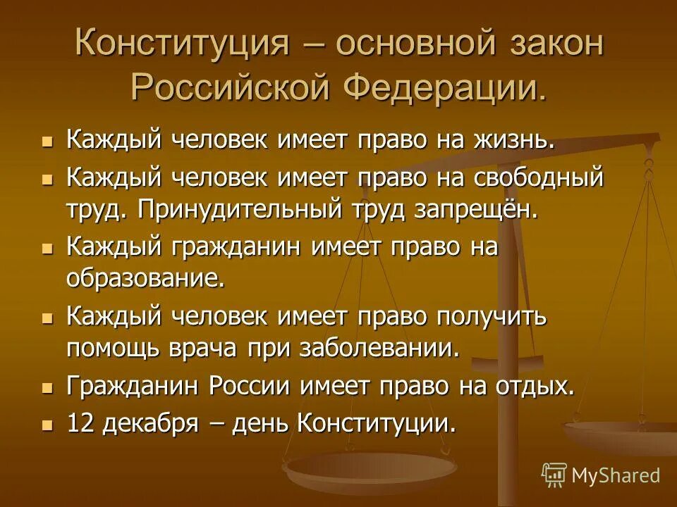 Законы РФ О правах человека. Закон и человек России.