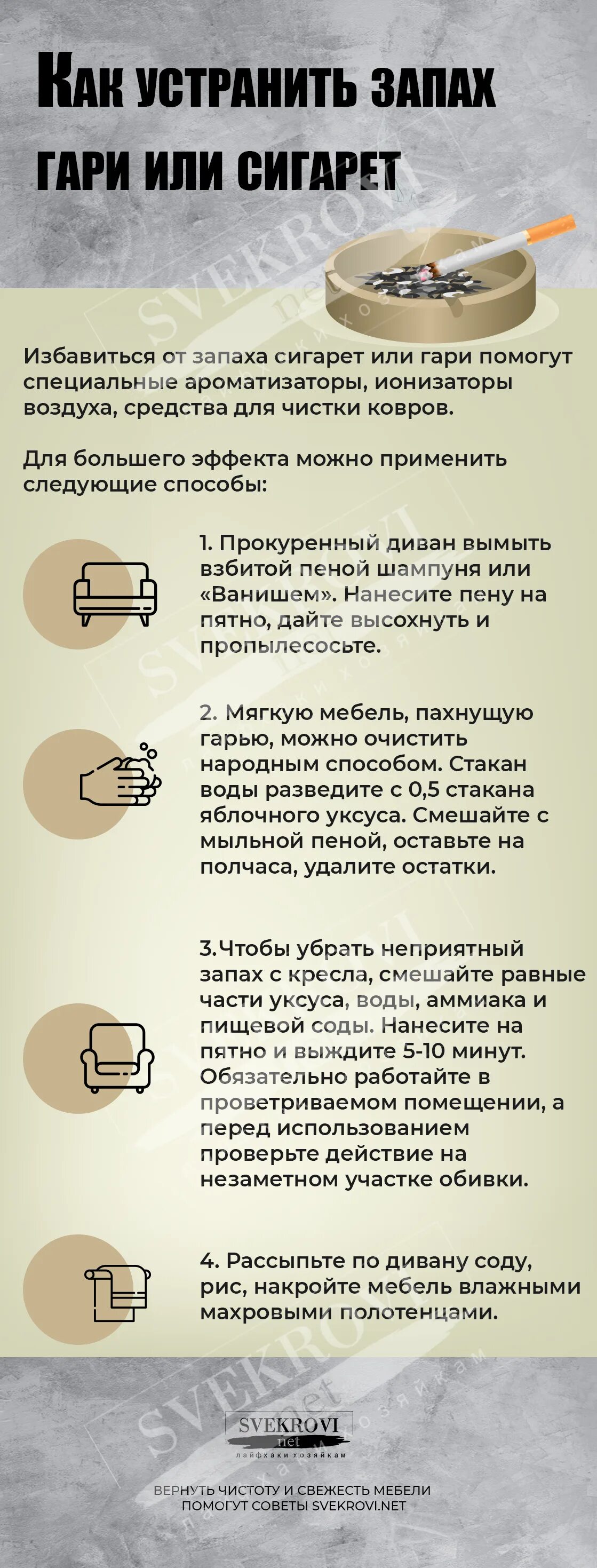 Как избавиться от запаха сигарет в квартире. Избавление от запаха табака. как убрать запах от сигарет. средство от запаха табака в квартире. как избавиться от запаха табака.