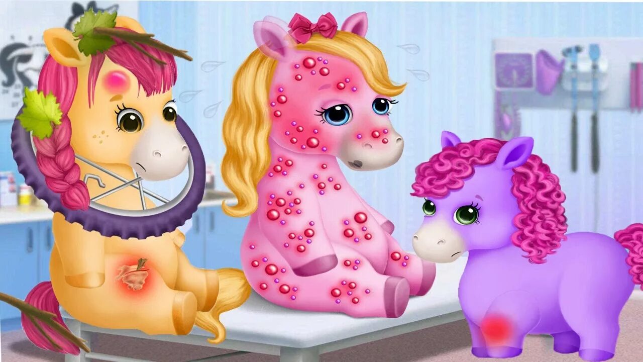 Маленькие лошадки мультяшные. Pony sisters Pet Hospital. Pet sister