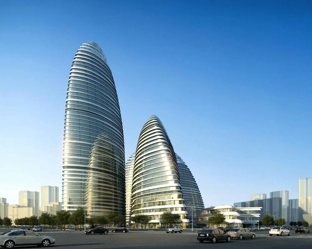 Современный небоскреб. Wangjing Soho Заха Хадид. Wangjing Soho в Пекине. Небоскребы Wangjing Soho, Пекин, Сохо. Здания Beijing Wangjing Soho.