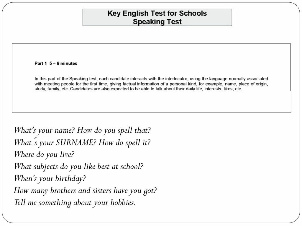 Английское имя тест. Ket тест. Key speaking Test. Key for Schools Tests speaking. Ket for Schools Practice Tests ответы.