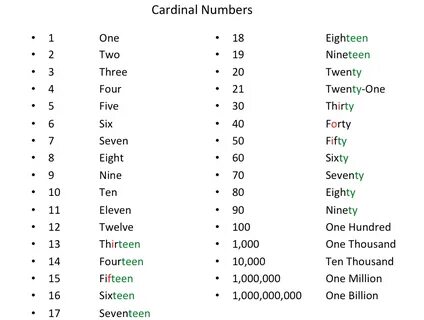 The numbers are called