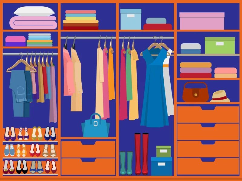 Next to the wardrobe