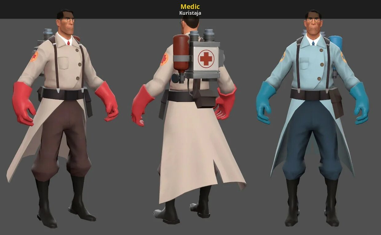 Модель медика из Team Fortress 2. Медик из тим фортресс 2. Медик тф2 модель. Персонажи ТФ 2 медик.