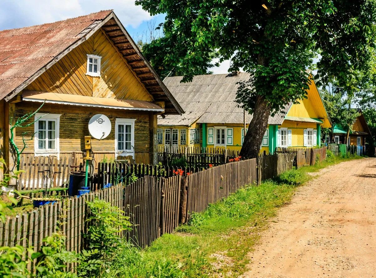 Литва деревни поселения. Литва деревня рякучай. Современная деревня. Деревенская улица с домами