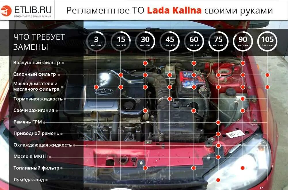 Когда нужно менять на гранте. Регламент то Калина 2 16 клапанов. Калина 2 регламент то.