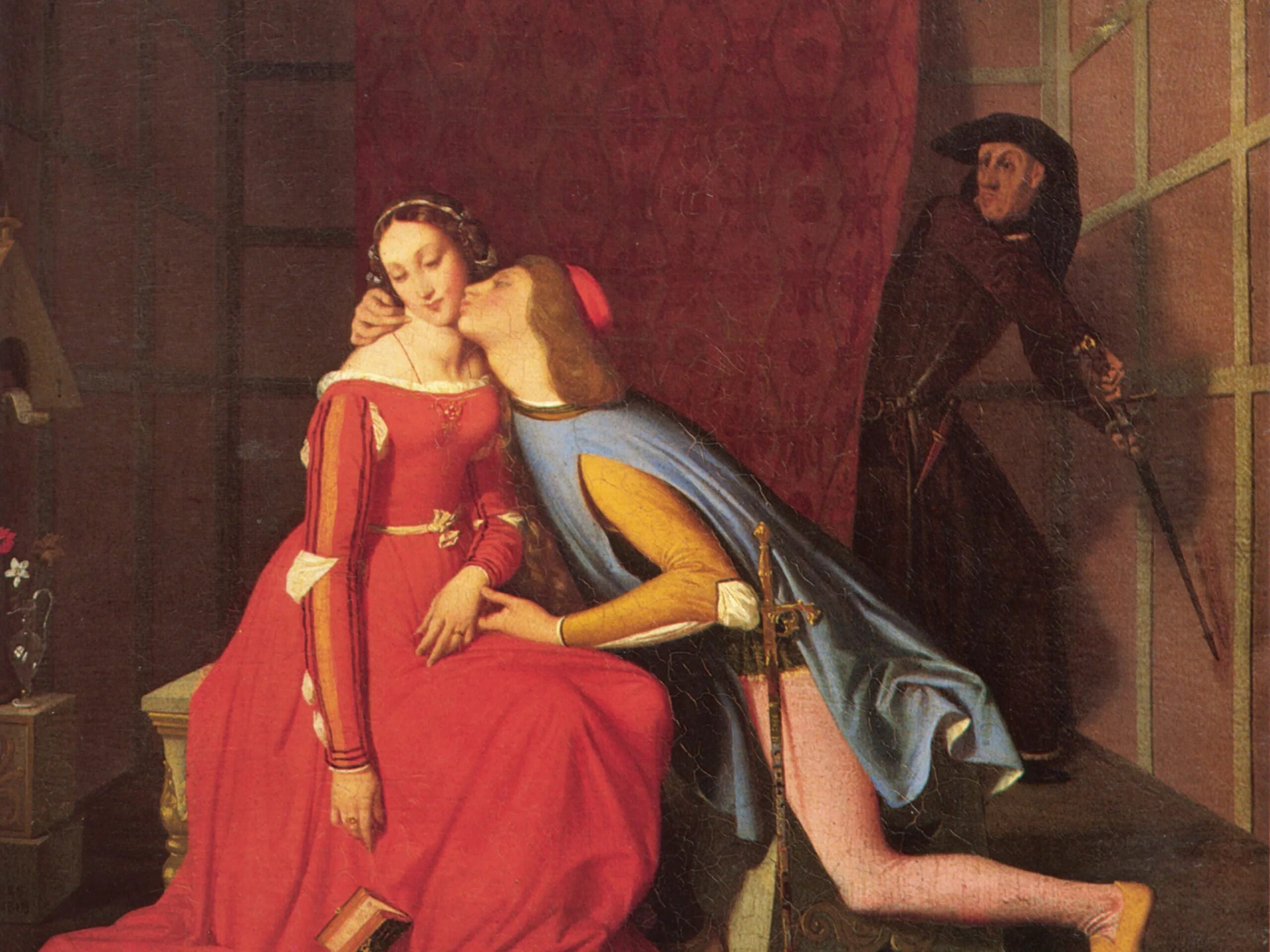 Ревность наказание. Энгр. Паоло и Франческа. 1819. Энгр Франческа да Римини.