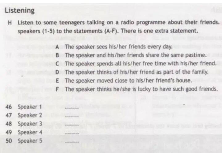 There is one extra statement. Listen and Match the Speakers to the activities 5 класс на бужках. The Speaker sees his/her friends. Listen to 5 Speakers and Match each Speaker with one of the Statements.there ... 5-6 Класс 2020. Listen and Match the Speakers to the activities 5 класс на бумажках.