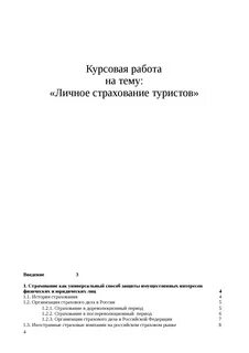 Курсовые страхование