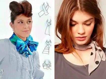 Завязать красиво платок на шее поверх платья