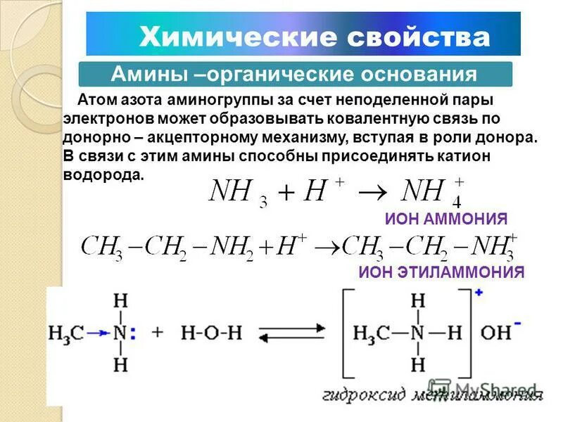 Цепочки по теме амины