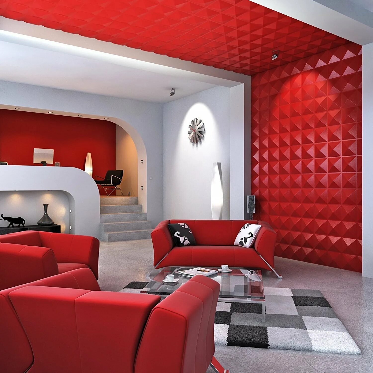 Д красное купить квартиру. Красно белый интерьер. Комната с красными стенами. Красные стены в интерьере. Интерьер в красно белых тонах.