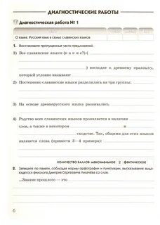 Русский язык 8 класс диагностические работы