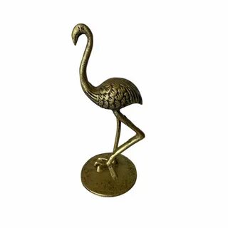 10" Gold Contemporary Standing Flamingo Figurine BIDK Home.