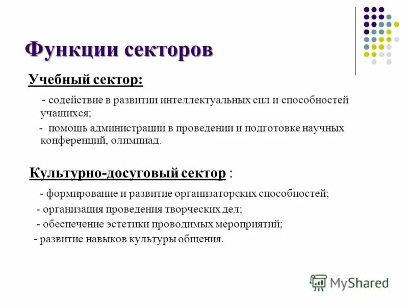 Функции сектора. Функции сектора