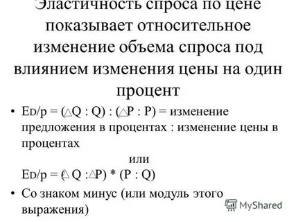 Эластичность объема спроса по цене