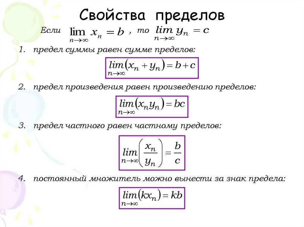 Формула определения предела