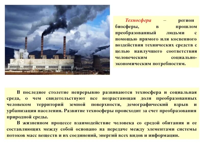 Часть биосферы преобразованная людьми. Техносфера. Объекты природной среды и техносферы. Понятие техносферы. Понятие биосферы и техносферы.