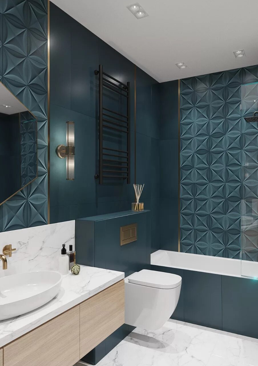 Плитка в ванной диагональ. Плитка marca corona 4d. marca corona 4d chevron deep blue 40x80. блю шеврон blue chevron ванная. marca corona 4d diagonal deep blue 20x20.