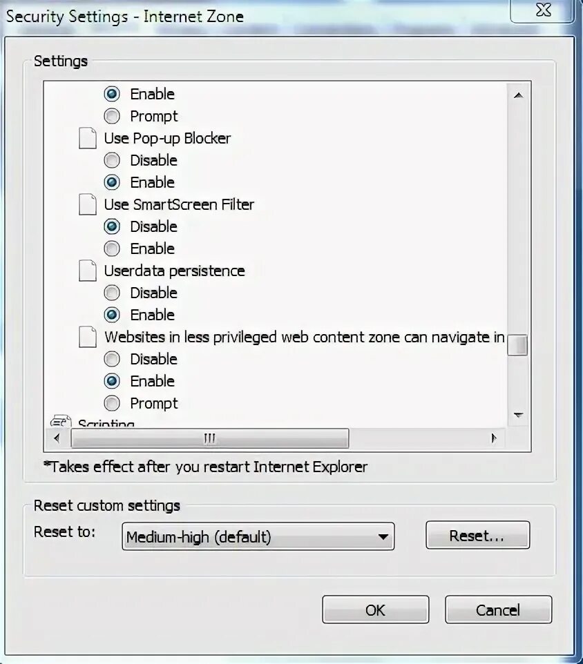 Disable filtering