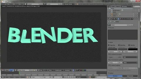 Blender текст