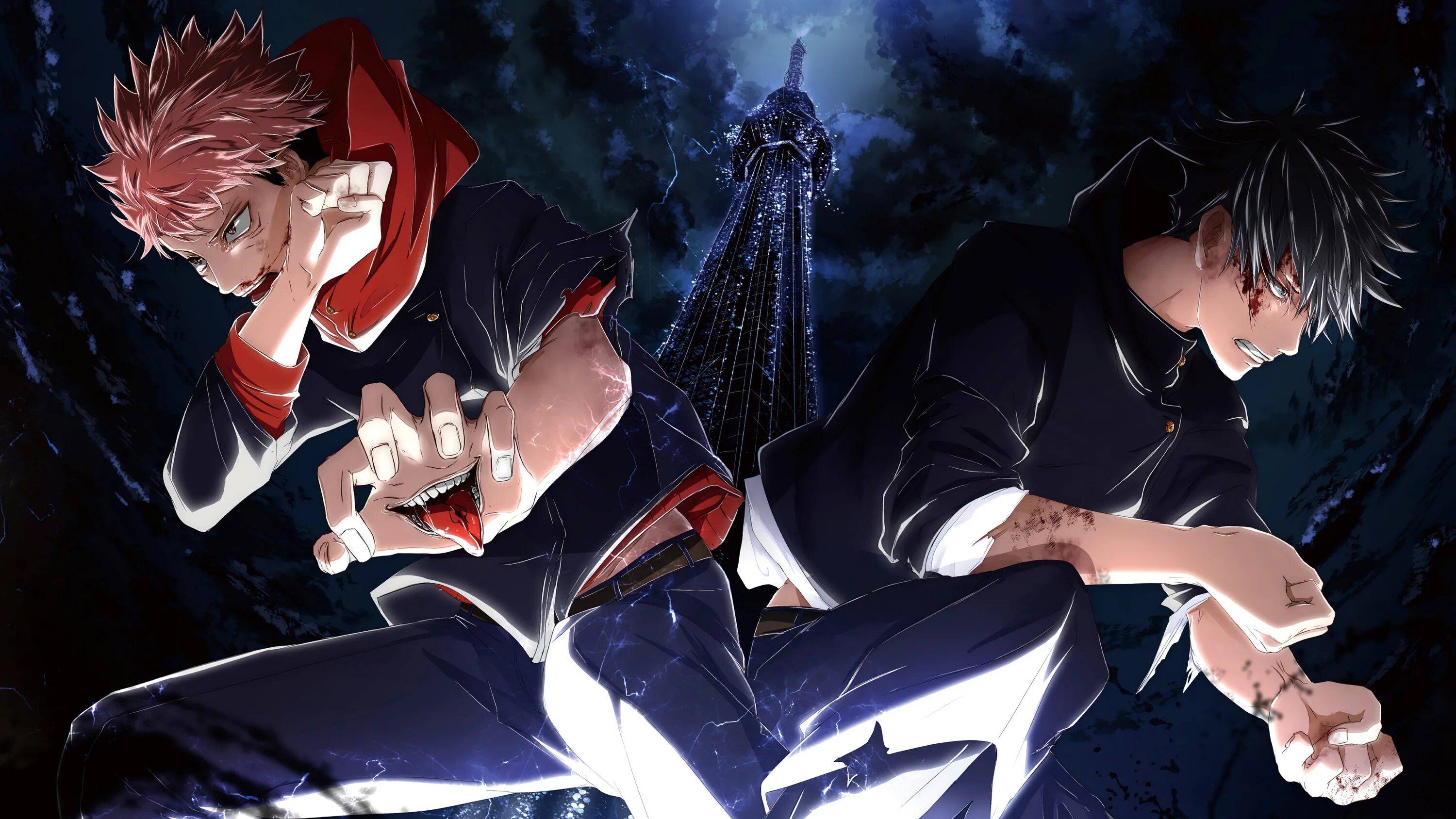 Битва jujutsu kaisen. Jujutsu kaisen итадори юдзи. магическая битва итадори юдзи.