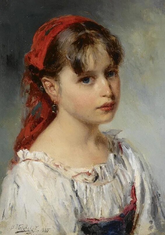 Портрет итальянской девочки Маковский.