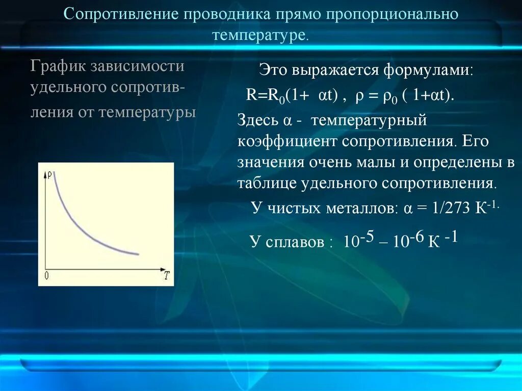 Сопротивление проводников и полупроводников зависит от температуры. Зависимость удельного сопротивления полупроводника от температуры. Сопротивление прямо пропорционально. Формула зависимости сопротивления проводника от температуры. График зависимости удельного сопротивления от температуры.