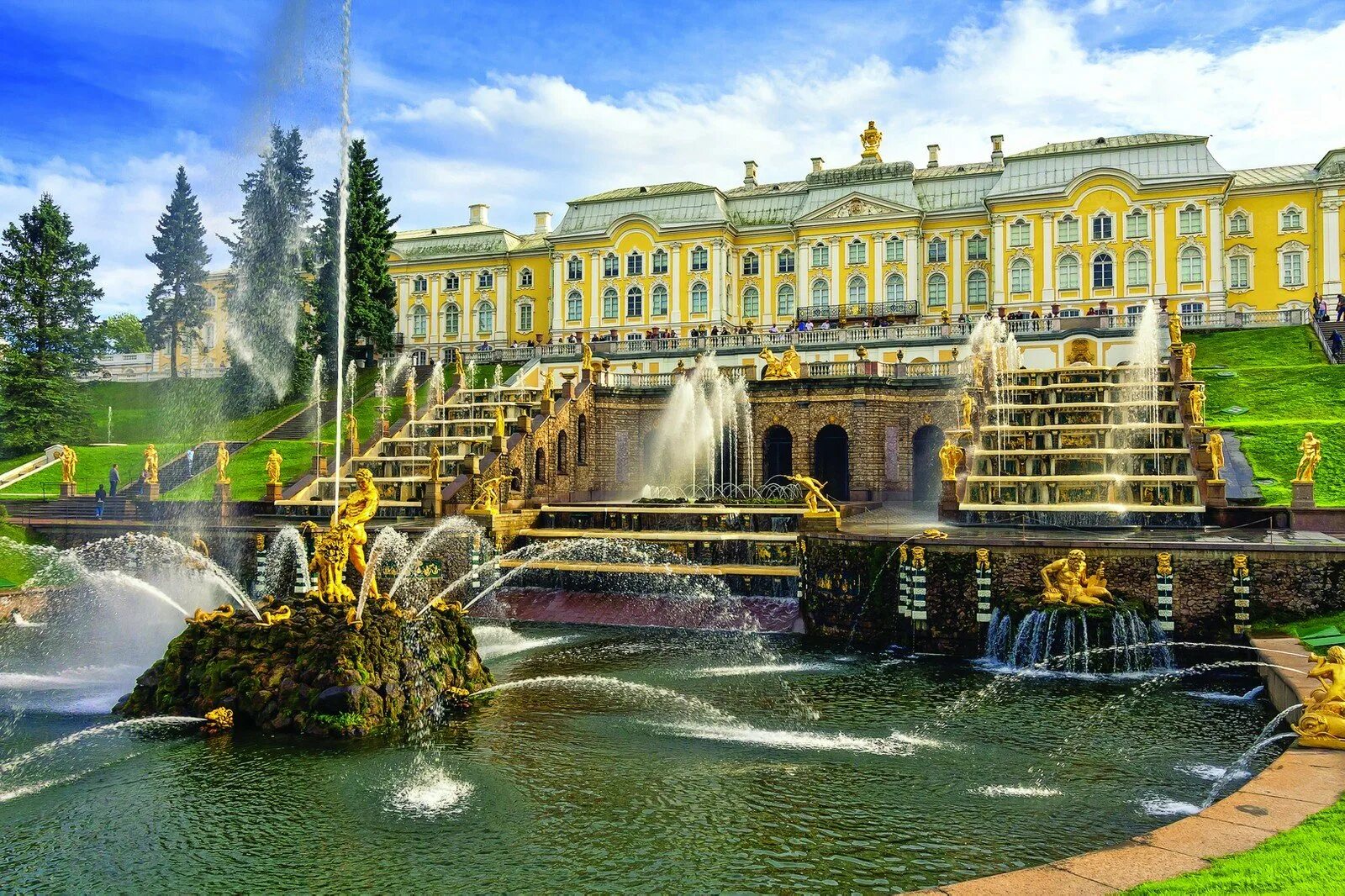 Дворец петергоф в санкт петербурге. Петергоф (дворцово-парковый ансамбль). музей-заповедник «петергоф» фонтаны. петергоф (петродворцовый район, санкт-петербург). большой петергофский дворец большой каскад.