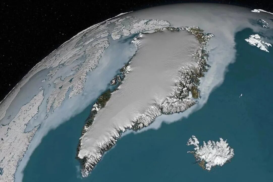 3 самый большой остров на земле. Гренландия (остров). Остров Гренландия из космоса. Материковые острова Гренландия. Остров Гренландия космический снимок.