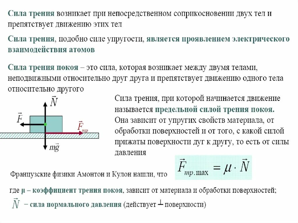 Что называют силой физика 7 класс. Сила трения скольжения формулы 10 класс. Физика 10 класс формула сила трения скольжения. Сила трения покоя формула 10 класс. Сила трения 7 класс физика формулы и определения.