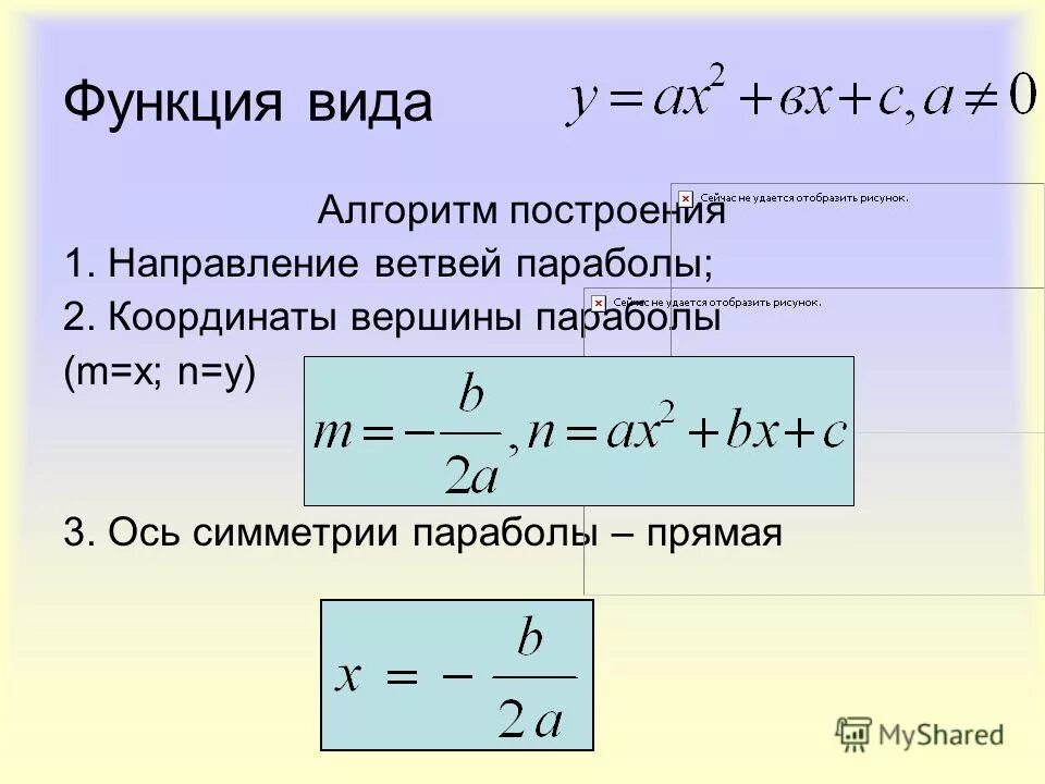 Формула нахождения вершины квадратичной функции. Формула нахождения вершины параболы квадратичной. Формула нахождения y вершины параболы. Формула нахождения координат вершины параболы. Вершина функции формула