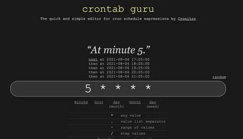 Crontab guru