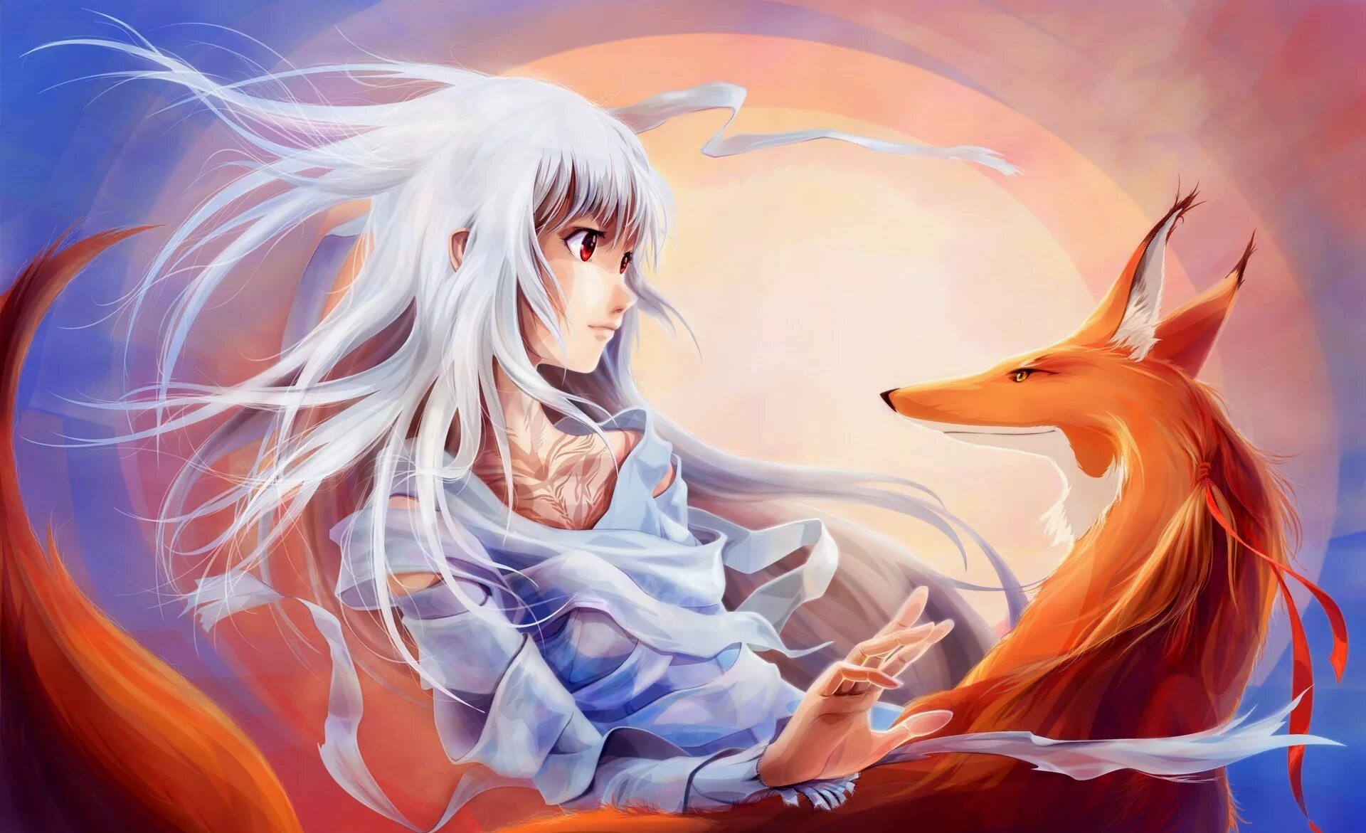 Лис кицунэ арт. Кицунэ лиса. Девятихвостый кицунэ. Кицунэ кьюби. Кицунэ огненная лиса.